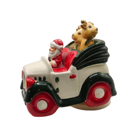 Vintage Santa Driving Reindeers Music Box, Christmas Music Box - Picture 3 of 11